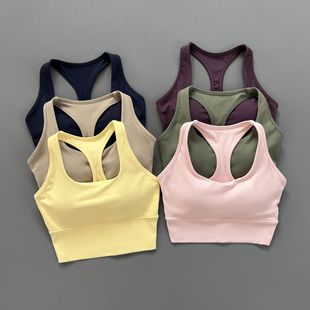 中强度瑜伽背心工字运动训练内衣女带胸垫可内搭瑜伽健身运动上衣
