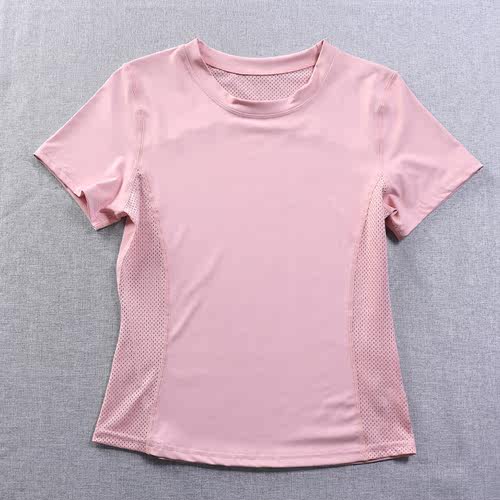 健身服上衣女短袖透气速干运动T恤训练服跑步宽松夏季纯色瑜伽服