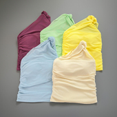 上衣 抹胸修身 打纽斜肩网纱吊带背心女夏季 外穿显瘦内搭设计感短款