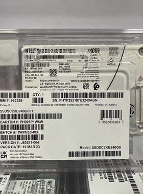 Intel/英特尔S4510 240G固态硬盘480G 960G 1.92T 3.84T企业级SSD