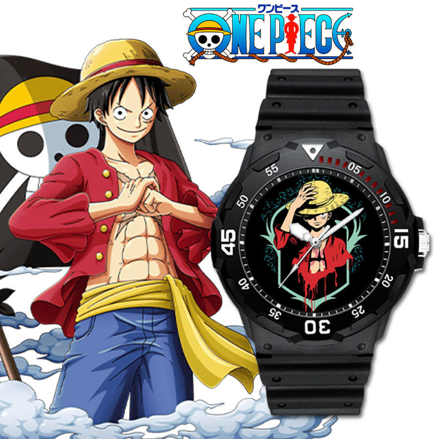 2024海贼王周边ONE PIECE路飞艾斯萨博同款防水简约手表学生石英