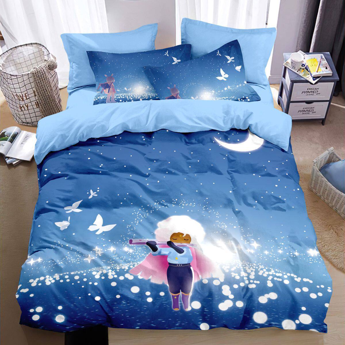 2024龙年光遇全棉被套四件套卡通可爱个性家居亲肤床上用品床单床