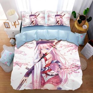 动漫二次元手游全棉床单宿舍三件套崩坏八重樱纯棉被套被单四件套