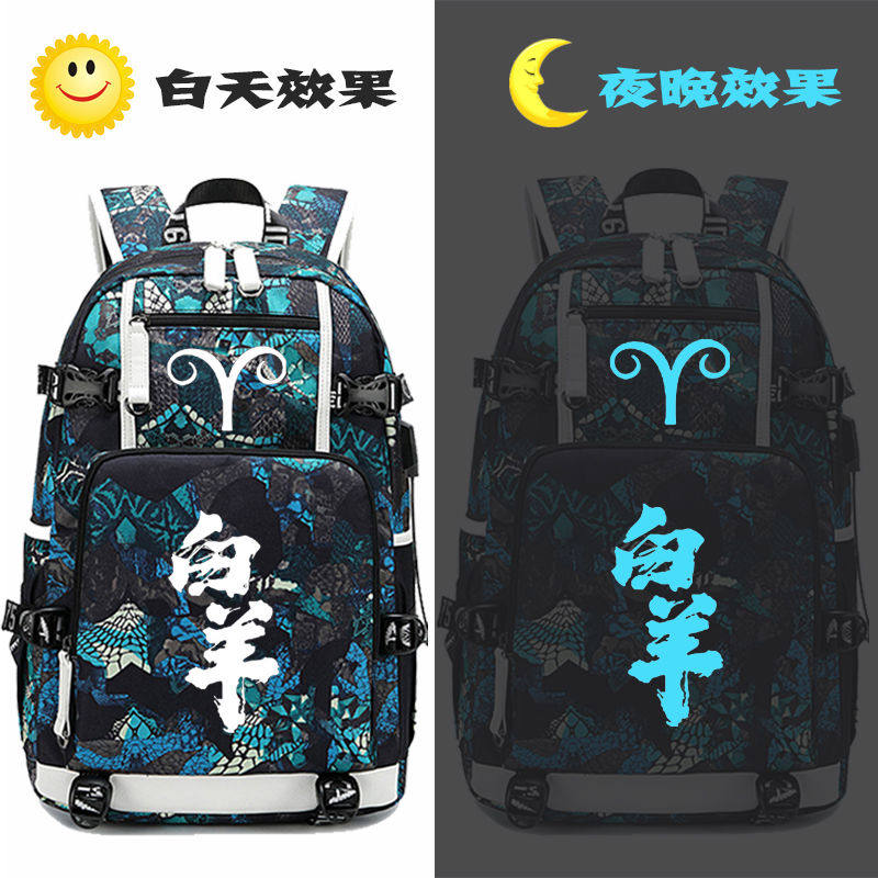 2024新款十二星座背包12中学生书包夜光金牛巨蟹双鱼双肩包男女大
