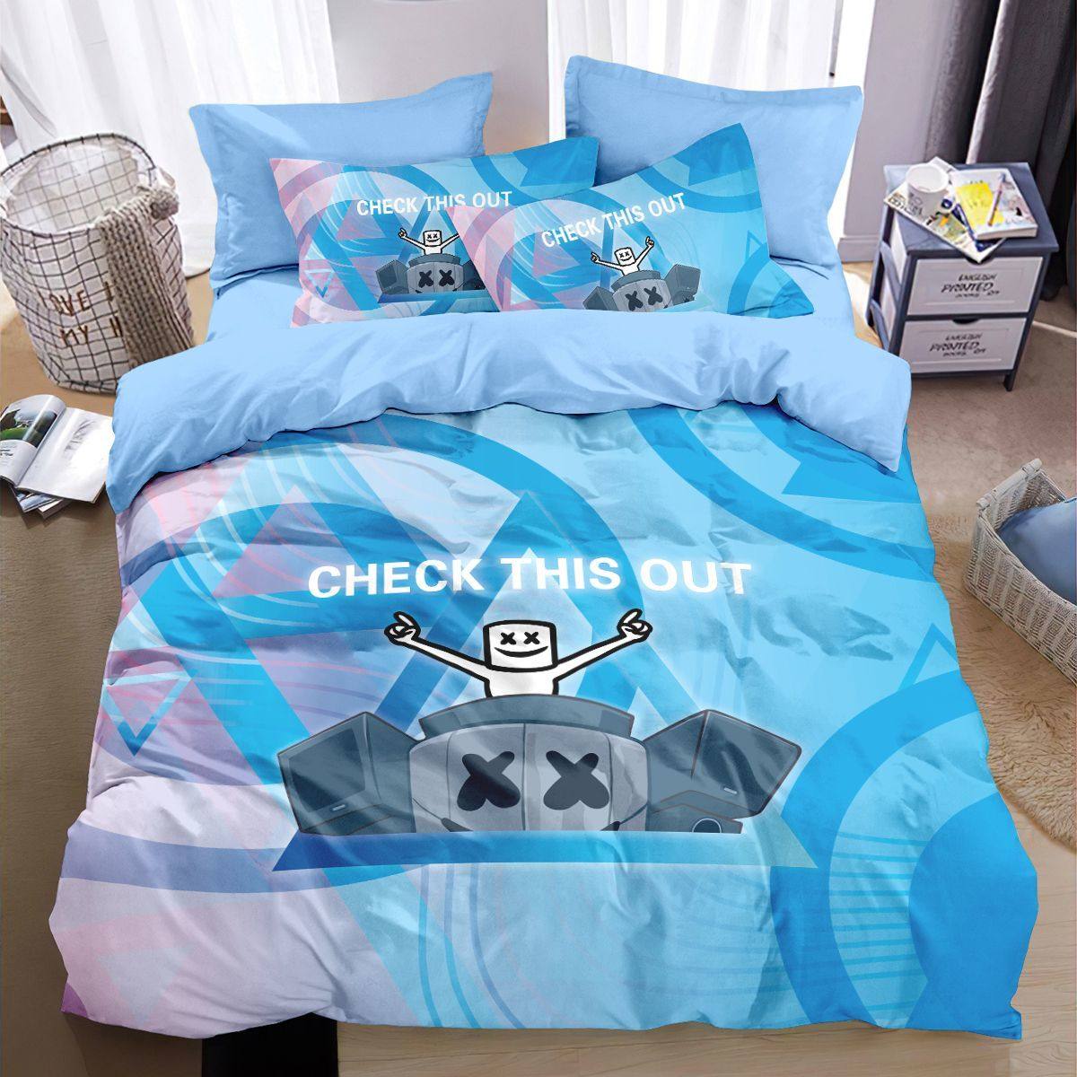 2024龙年棉花糖DJ纯棉被套四件套家居卡通寝室出租屋儿童床上用品