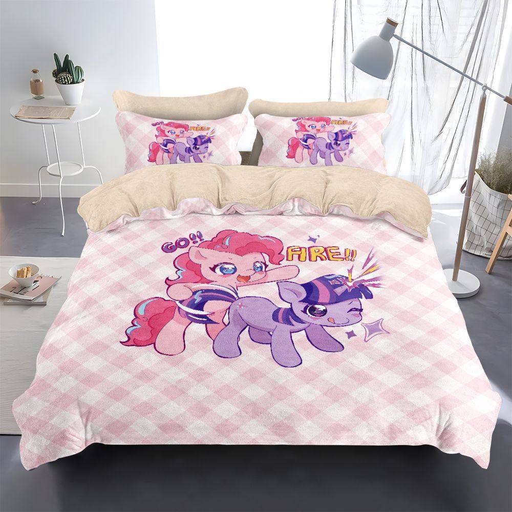 小马宝莉被套牛奶绒四件套卡通可爱儿童学生卧室床单床笠加绒A类