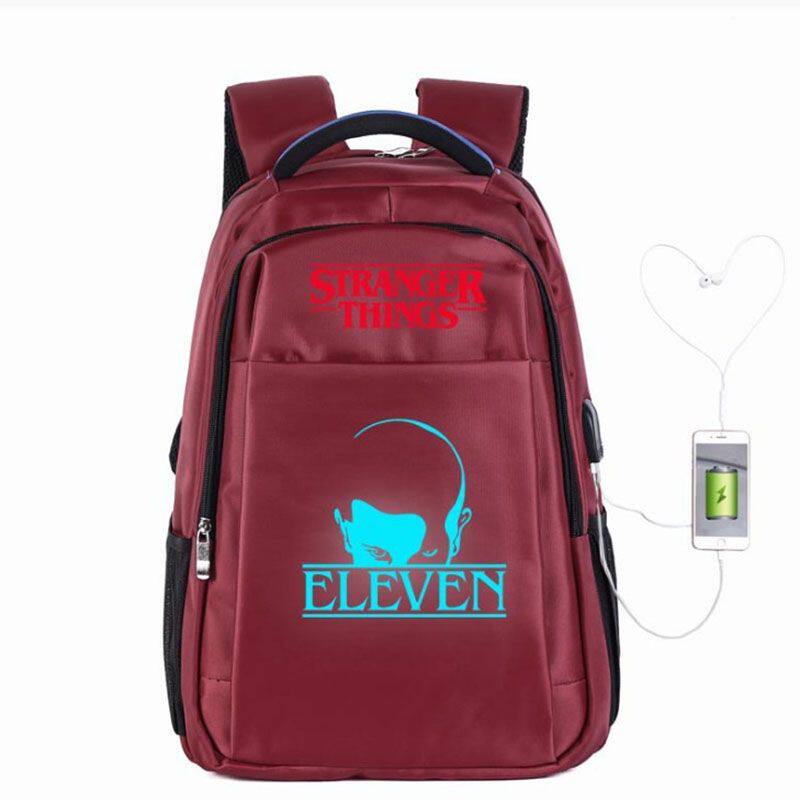 2024世界奇妙物语StrangerThings休闲大容量夜光USB接口电脑双肩