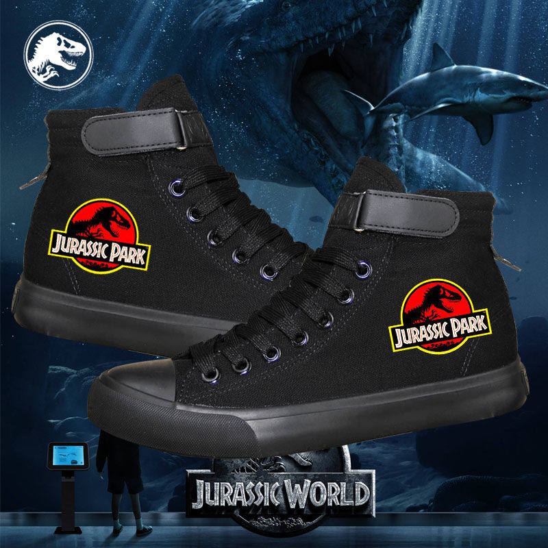 2024新品侏罗纪世界帆布鞋游戏周边 情侣鞋高帮春秋新款 男女学生