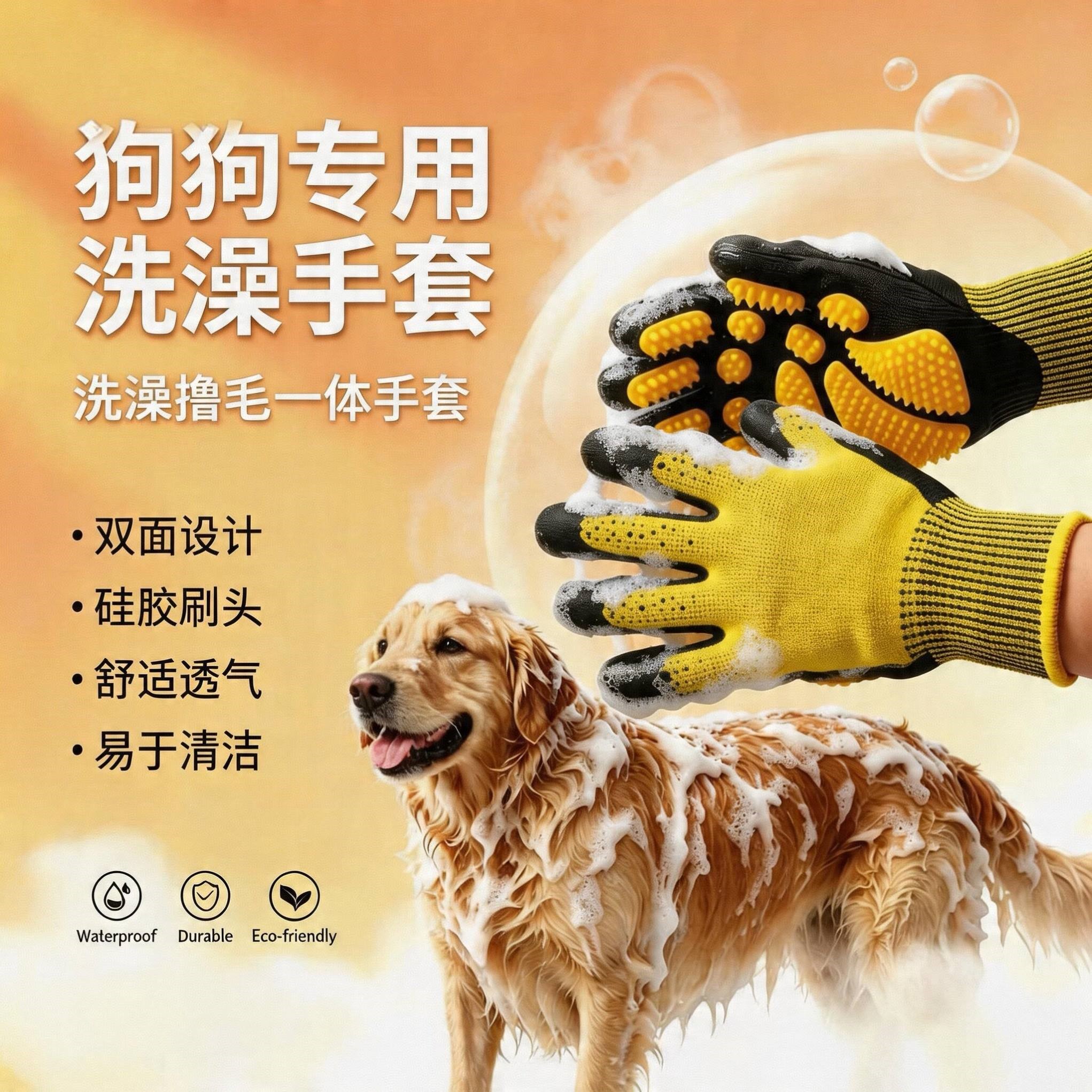 狗狗宠物洗澡神器专用洗狗手套搓澡中大型犬刷子按摩工具防抓防咬