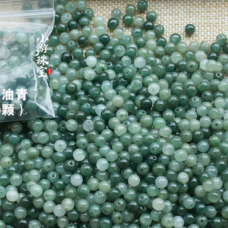 翡翠油青珠子手链项链