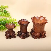 2026树脂球座根雕木底座天然水晶原石玛瑙玉石圆球摆件装 饰品