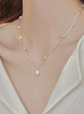2026珍珠情结满天星珍珠项链轻奢小众设计感锁骨链女生时尚高级感