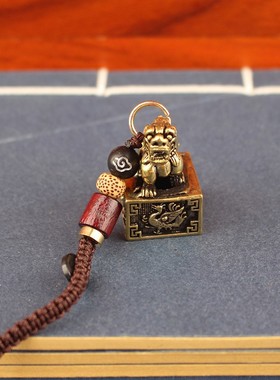 2026纯黄铜复古貔貅四大神兽印章办公室桌面摆件装饰貔貅印章挂件