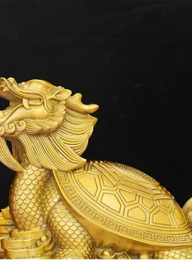 2026纯铜龙龟摆件八卦龙头龟金钱龟神兽赑屃霸下家居办公室装饰品