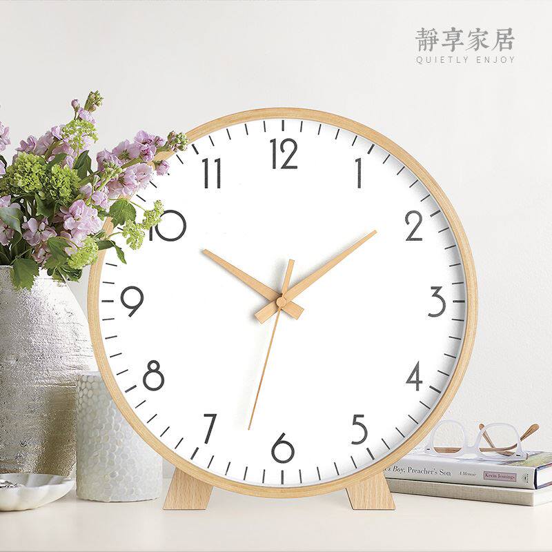 座钟台钟桌面客厅实木摆台式钟表简约摆件大号摆钟创意小时钟坐钟_虎窝淘