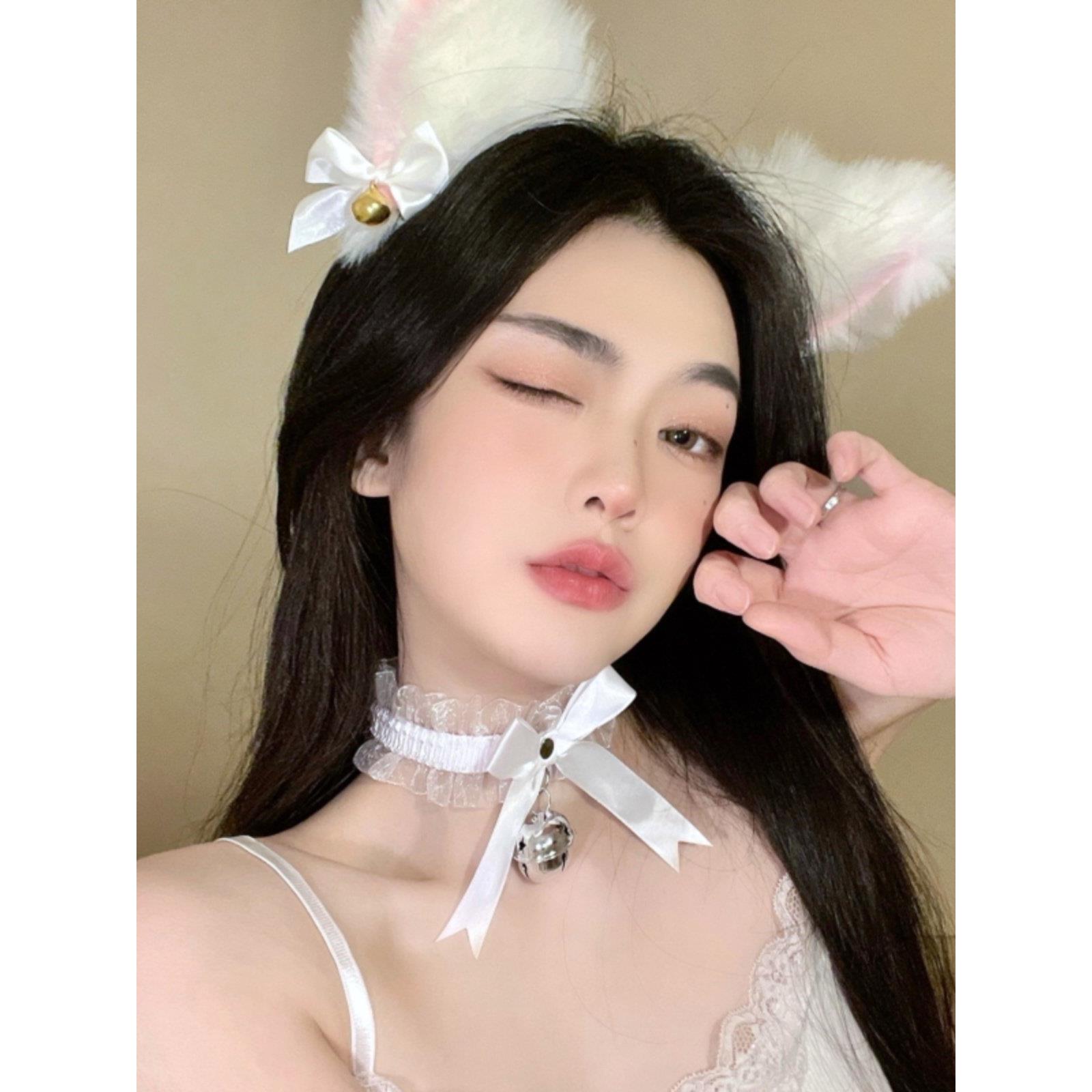 猫耳铃铛发箍项圈套装万圣节