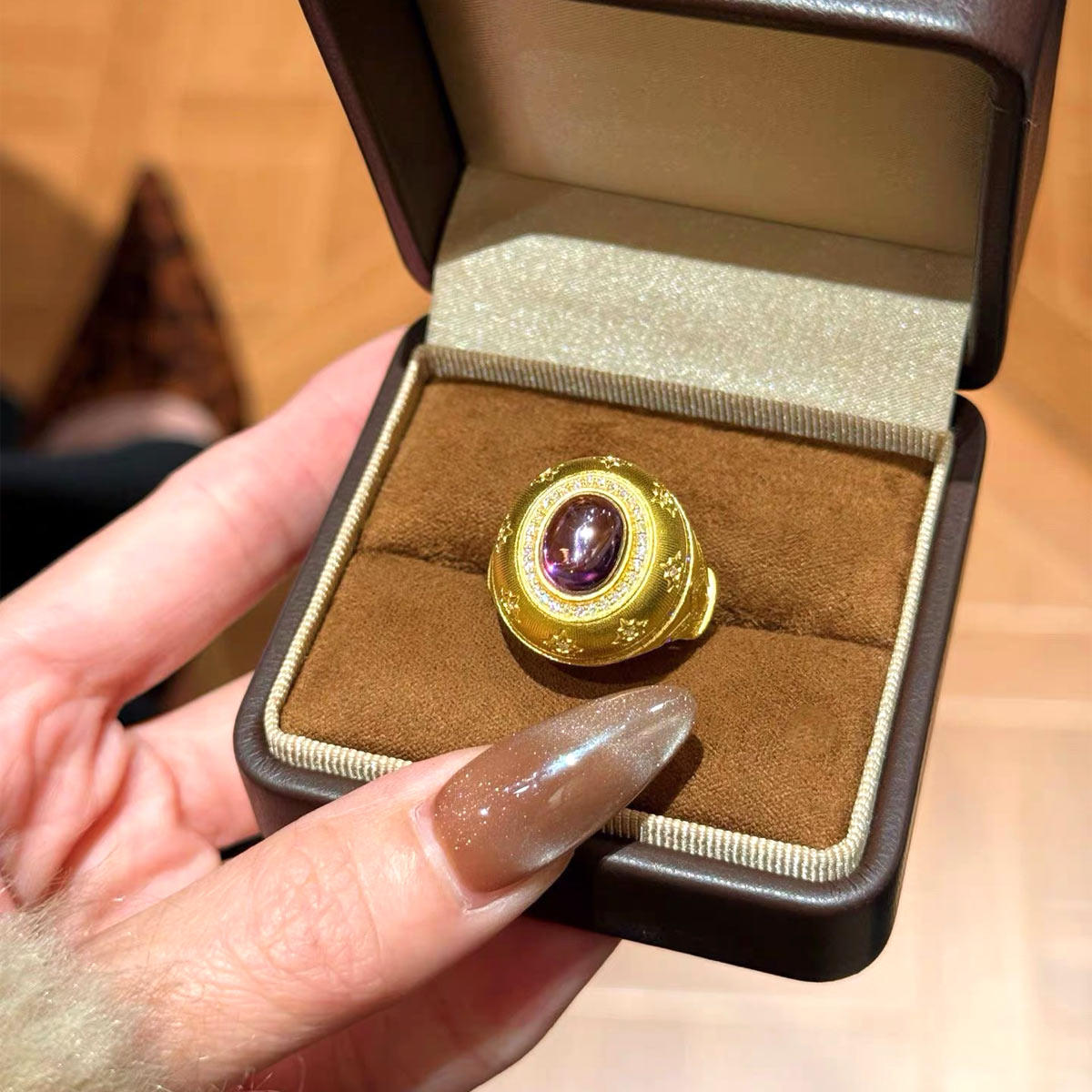 足金999紫晶宫廷古法镶嵌黄金戒指女新款时尚精致百搭送礼物,黄金,计价黄金戒指,淘宝优惠券,粉丝福利购,淘宝优惠卷