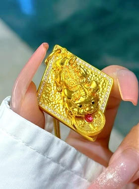 足金瑞兽貔貅吊坠新款大气