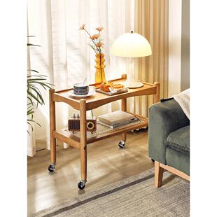 沙发边几边柜实木可移动小桌子小茶几卧室床头桌餐厅推车阳台茶桌