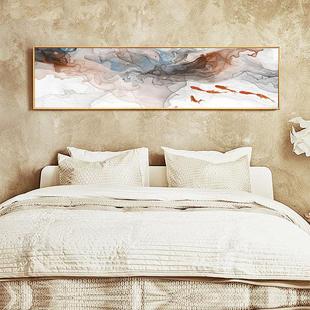 现代新中国风客厅抽象山水装饰画卧室床头横幅背景墙挂画水墨意境