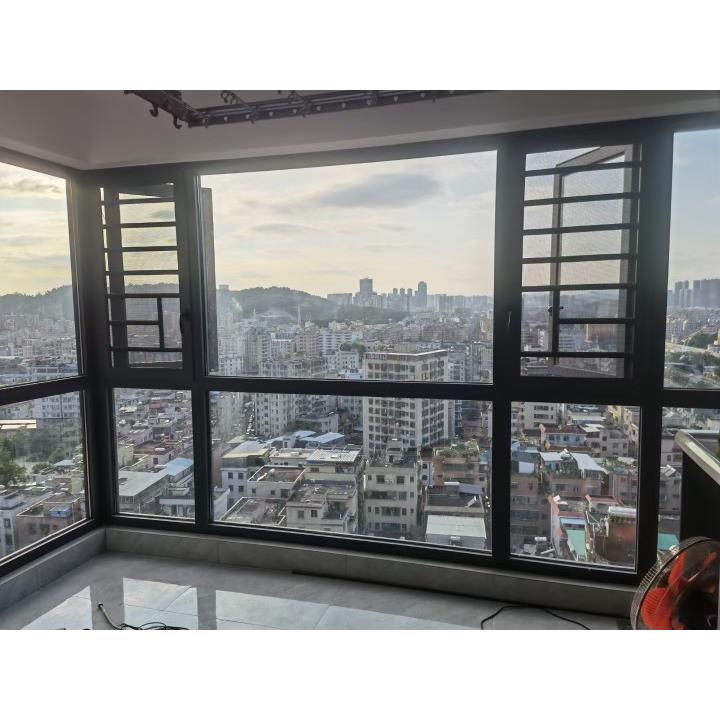 深圳断桥铝合金门窗窗纱一体封阳台平开隔音推拉窗阳光房系统定制