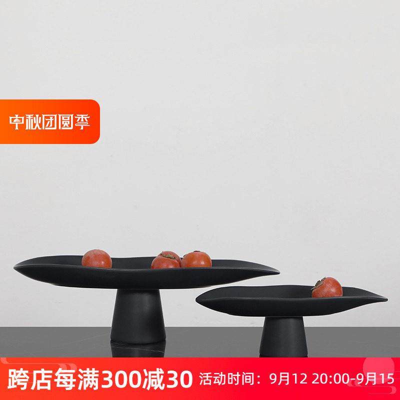 密度家居现代新中式黑色创意果盘桌面茶几收纳装饰托盘摆件花器,家居饰品,果盘/果篓,淘宝优惠券,粉丝福利购,淘宝优惠卷
