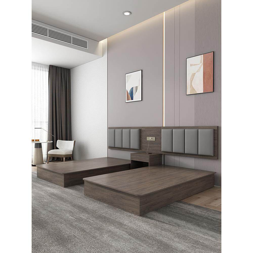 酒店家具标准房全套定制客房公寓民宿大床酒店双人床全季节酒店专