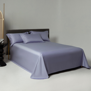 高端A类100支长绒棉雪青紫色床单单件全棉纯棉浅紫灰纯色被单加大