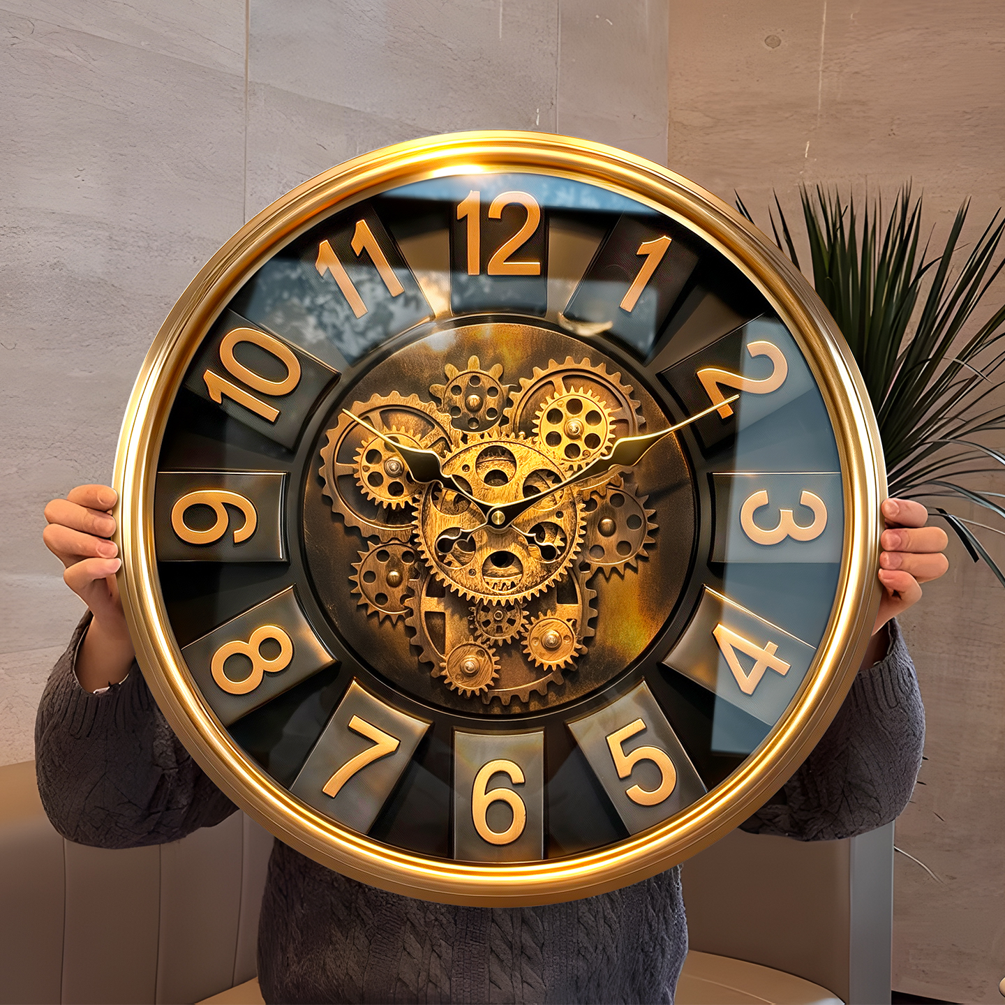 挂钟客厅高级感轻奢大气艺术表家用钟表挂墙静音现代简约风装饰