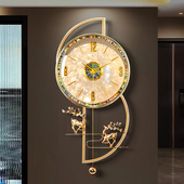 2025新款 贝壳高级感挂钟客厅挂墙装 饰时钟表家用轻奢高端大气挂表