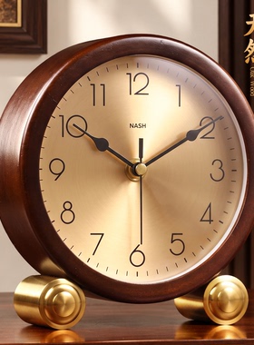 复古实木小座钟客厅装饰摆件