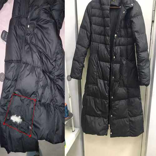 羽绒服修补手工衣服破洞无痕刺绣