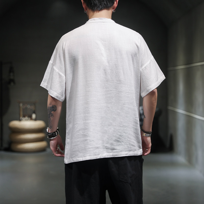 风夏季新款棉麻大码宽松短袖衬衫221-6-W20-P50,男装衬衫,星座221-6