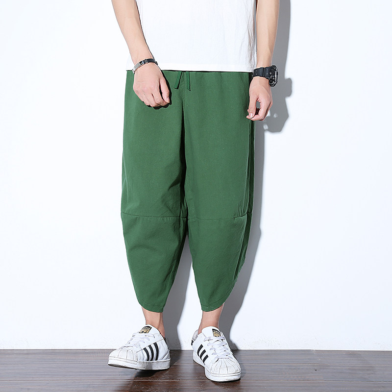 风夏季新款棉麻短裤男士七分裤宽松大码中裤221-6-6029-P25,男装牛仔裤,星座221-6