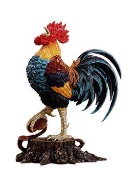 黄铜玄关热着色公鸡摆件吉祥如意
