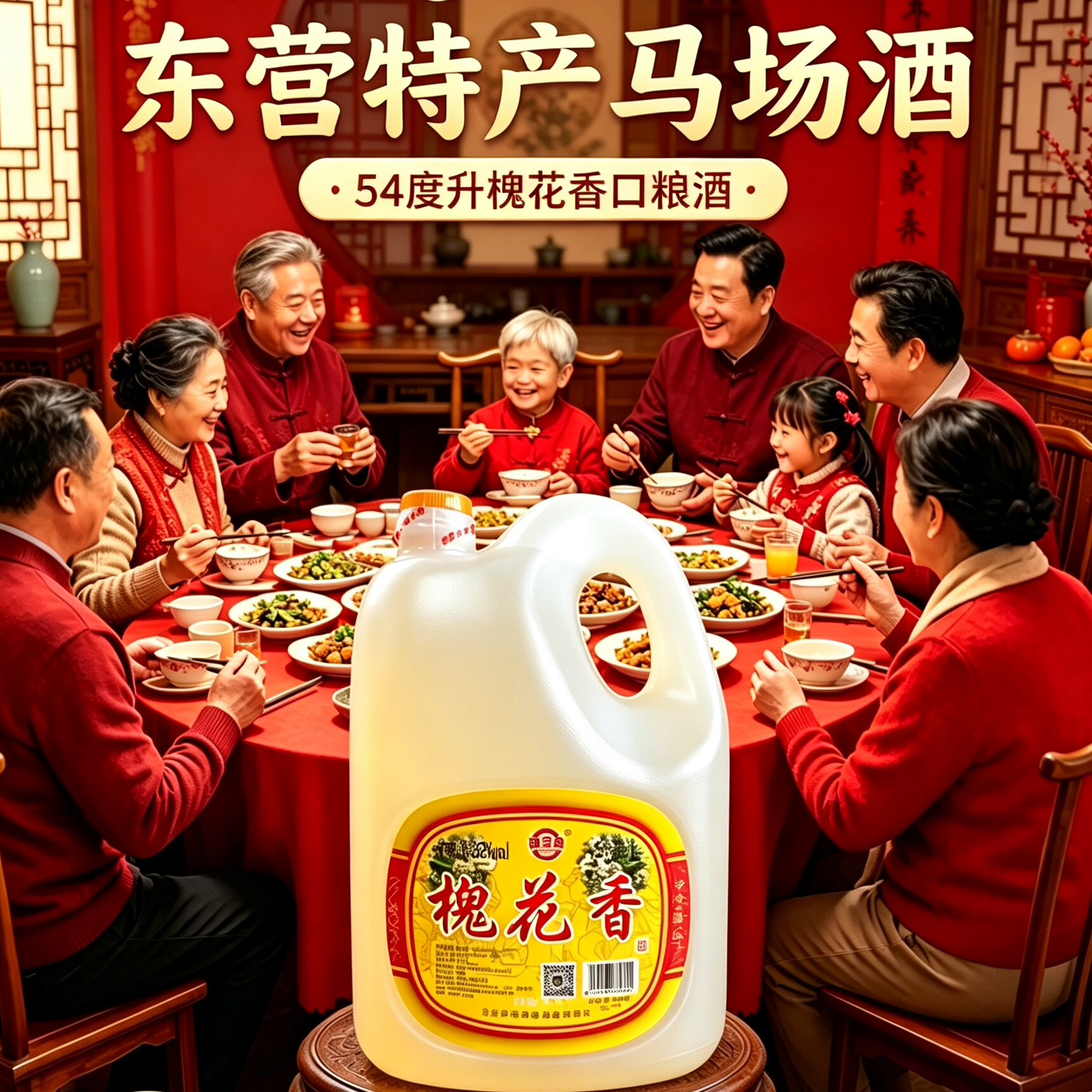 槐花香52度桶装白酒5L口粮酒槐花露酒东营特产马场酒发产地发货
