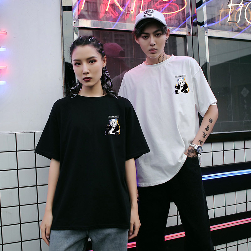 Guochao 2019 new pattern Fashion street universe Giant Panda printing Easy men and women Short sleeved shirtin the Women's clothing/Boutique , T-shirt  category - from Buy2taobao.com to provide professional Taobao agent buy service
