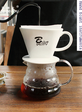 BLUE GENTRY手冲咖啡壶套装高硼硅玻璃分享壶骨瓷咖啡滤杯滴滤杯