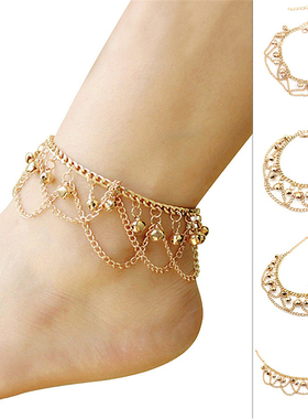 New Tassel Chain Bells Pendant Anklet Gold Color Anklet