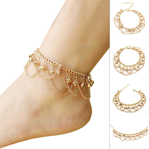New Tassel Chain Bells Pendant Anklet Gold Color Anklet