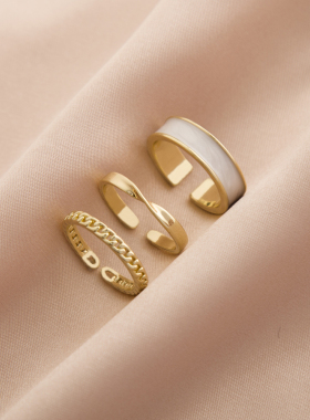 2023 New Gothic Style Three Piece Opening Rings for Woman