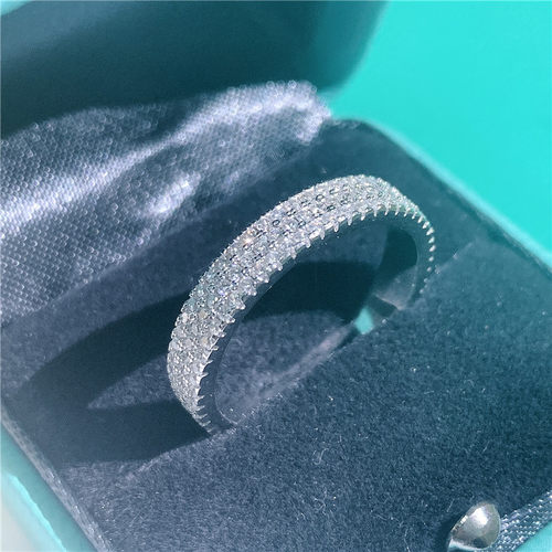 2025 New Triple 925 Sterling silver Promise ring Pave AAAA