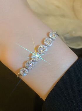 Gold Plated Oversized Zircon Adjustable Bracelets For Women