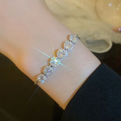 Gold Plated Oversized Zircon Adjustable Bracelets For Women