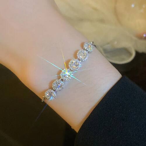 Gold Plated Oversized Zircon Adjustable Bracelets For Women