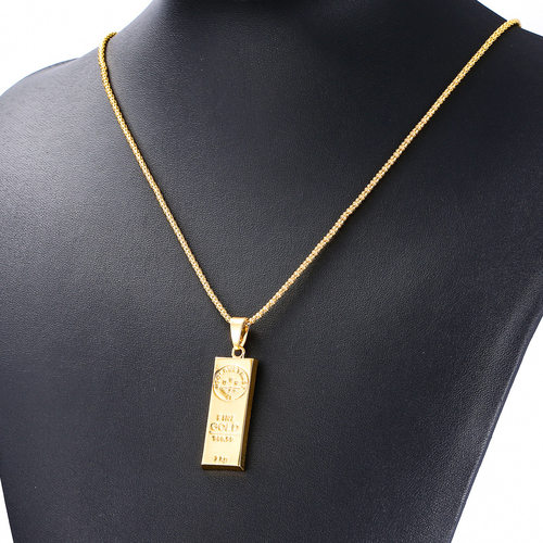 New MGOLD WE TRUST Necklace for Men and Women Gold Color