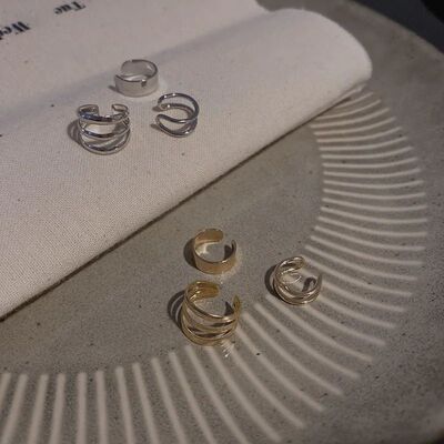 Silver Color Leaves Clip Earrings for Women Men Creative