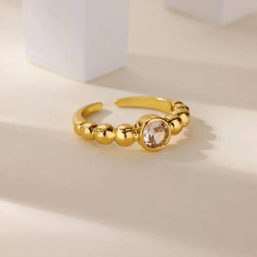 Free Shipping Beads Rings For Women Stainless Steel Gold