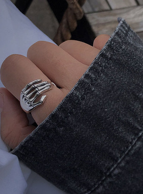 Resizable Good-looking 925 Sterling Silver Ring Punk
