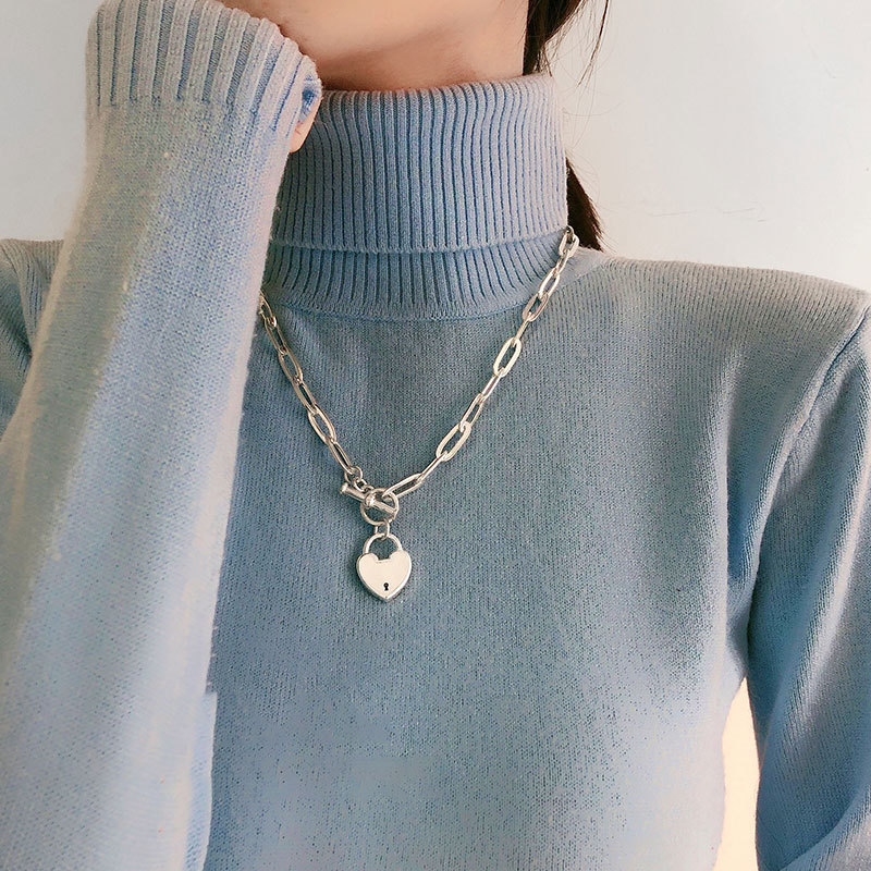 2025 Sterling Silver Sweater Necklace OT Buckle Accessories
